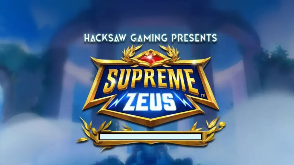 Pemandangan visual megah dari slot Supreme Zeus dengan latar belakang Olympus.